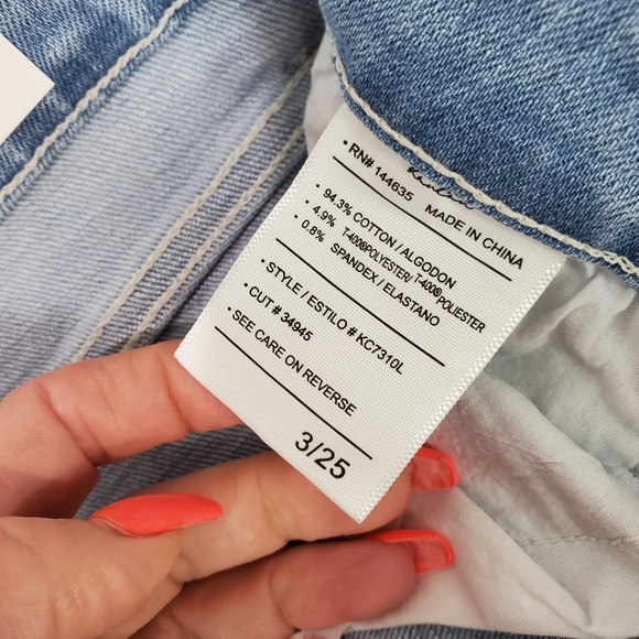 NEW KANCAN HIGH RISE ANKLE LENGTH SKINNY JEANS 3/25 DISTRESSED FRAY HEM - Picture 7 of 13